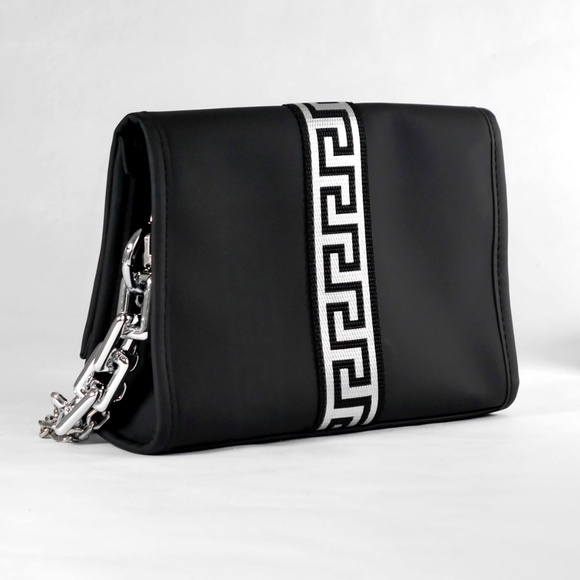 VERSACE Crossbody Clutch Bag Limited Edition NEW Black Silver - Picture 3 of 8
